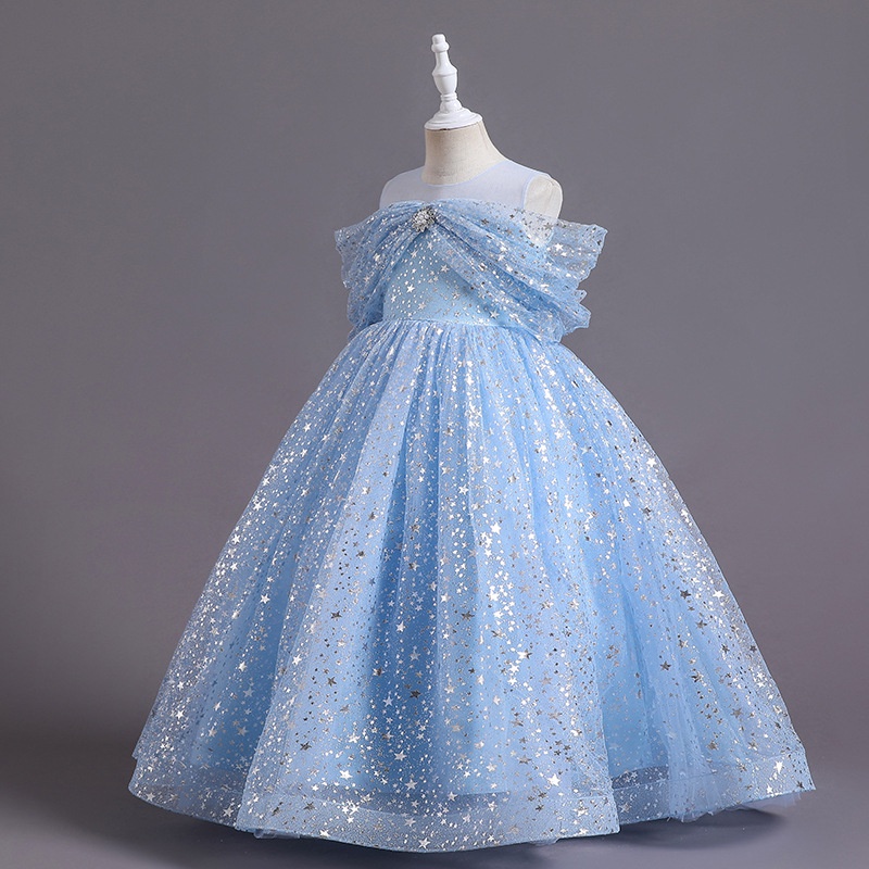 Đầm dạ hội Mqatz dành cho bé gái hóa thân công chúa đính sequin thích hợp đi tiệc 4-14T