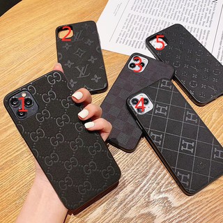 Ốp Điện Thoại Da In Dập Nổi Họa Tiết Lv Gucci Sang Trọng Cho Iphone 11pro