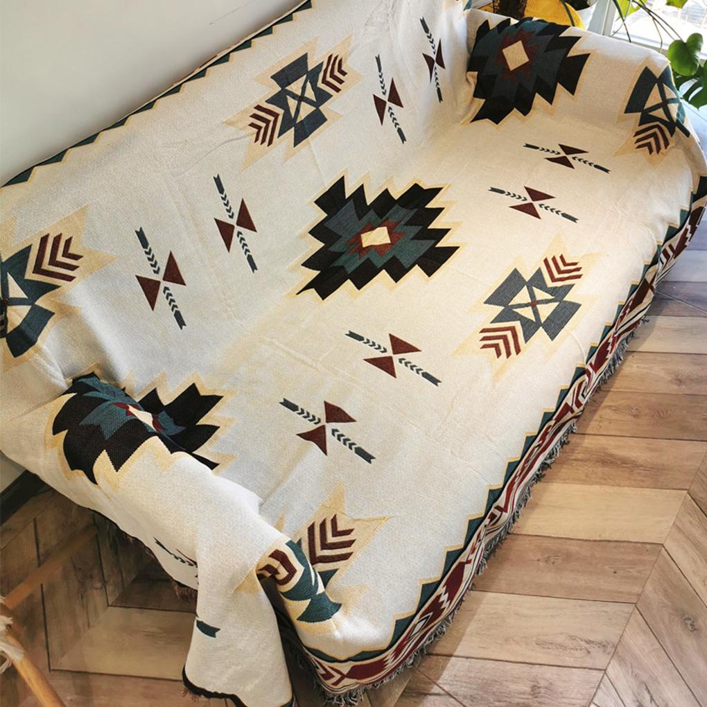 Chăn Phủ Sofa 90x180cm Giữ Ấm Phối Tua Rua Trang Trí Nội Thất