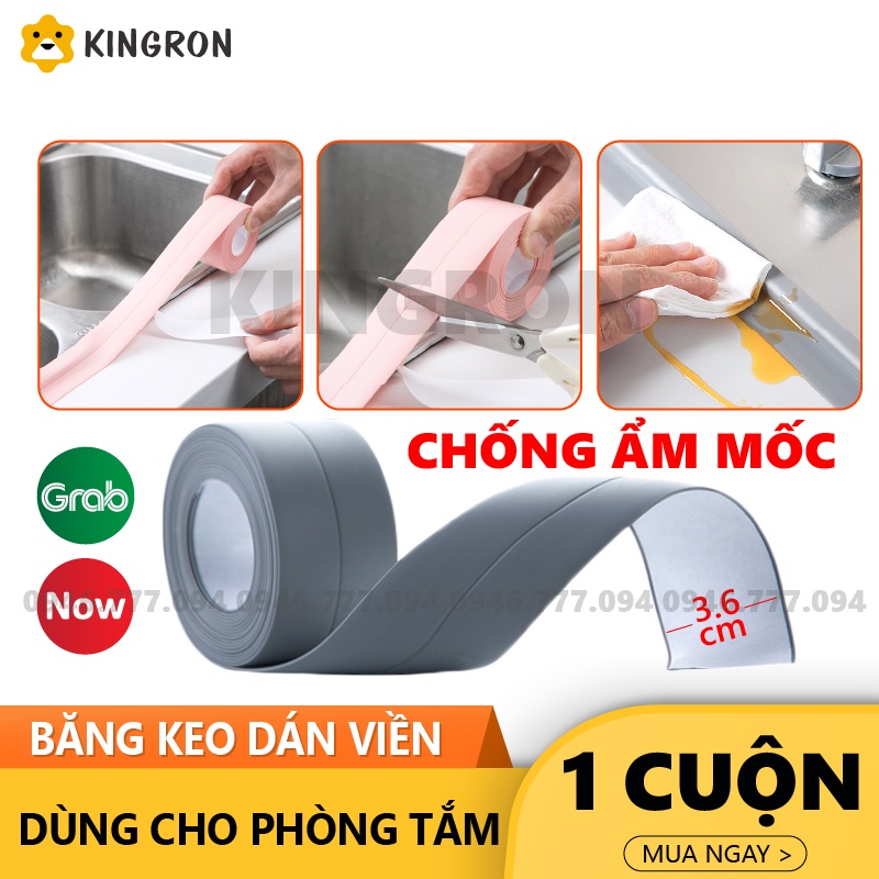 Băng keo dán viền ⭐ Băng keo chống ẩm mốc bàn ăn phòng tắm không thấm nước KINGRON