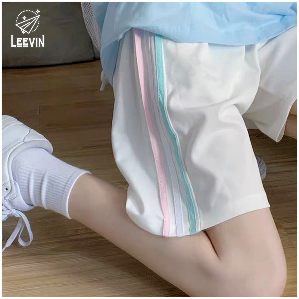 Quần Short Nam Nữ Thun 3 Sọc Form Rộng Unisex - Kiểu quần sooc đùi nữ 3 Line thể thao Leevin Store | BigBuy360 - bigbuy360.vn