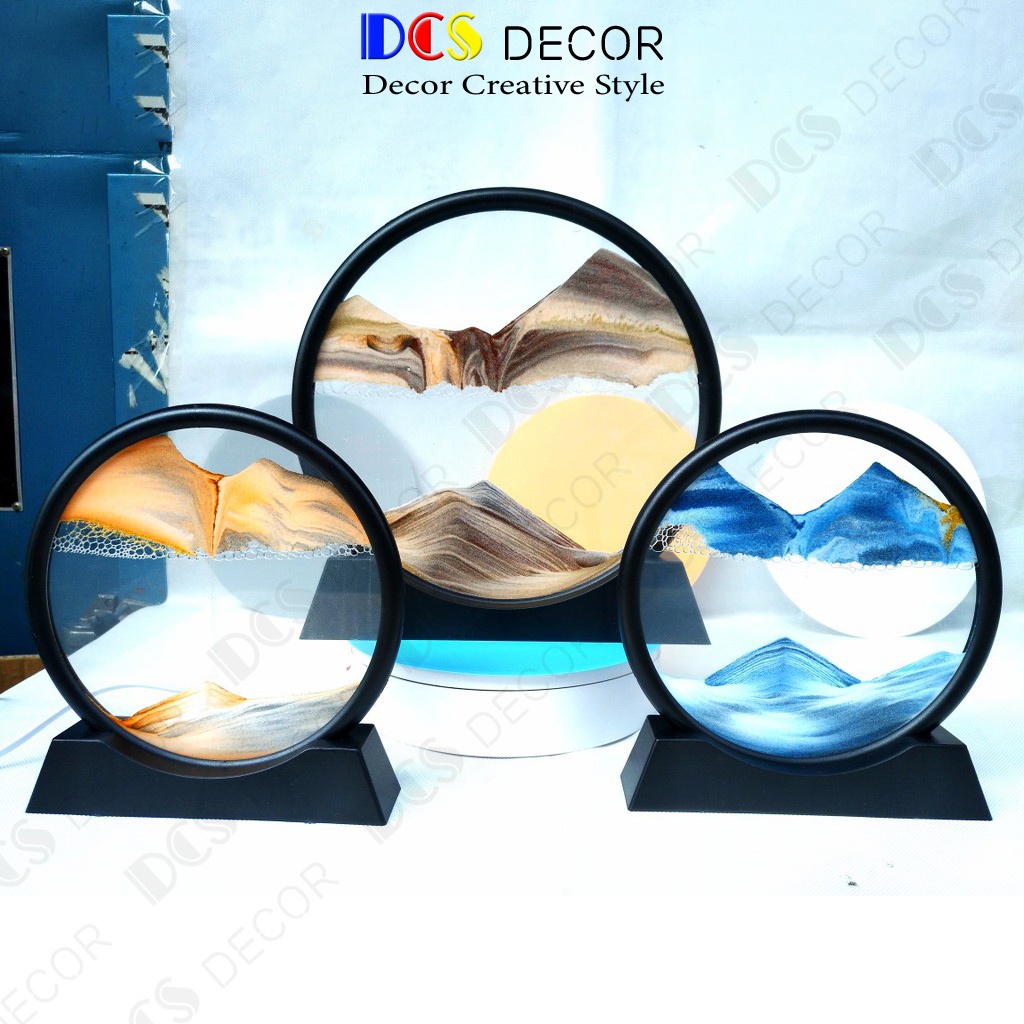 Tranh cát chảy 3D đồng hồ chuyển động DCS DECOR đồ decor trang trí phòng khách bàn làm việc quà tân gia mã B0007