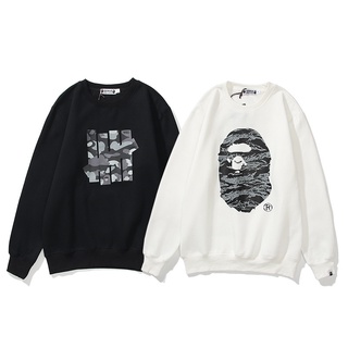 Áo sweatshirt BAPE tay dài phong cách thể thao cho nam và nữ