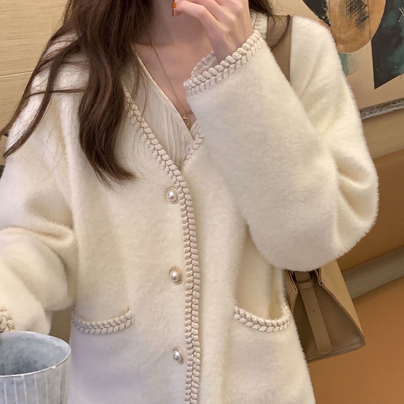 Áo khoác cardigan dệt kim thời trang thu đông Hàn Quốc mới cho nữ