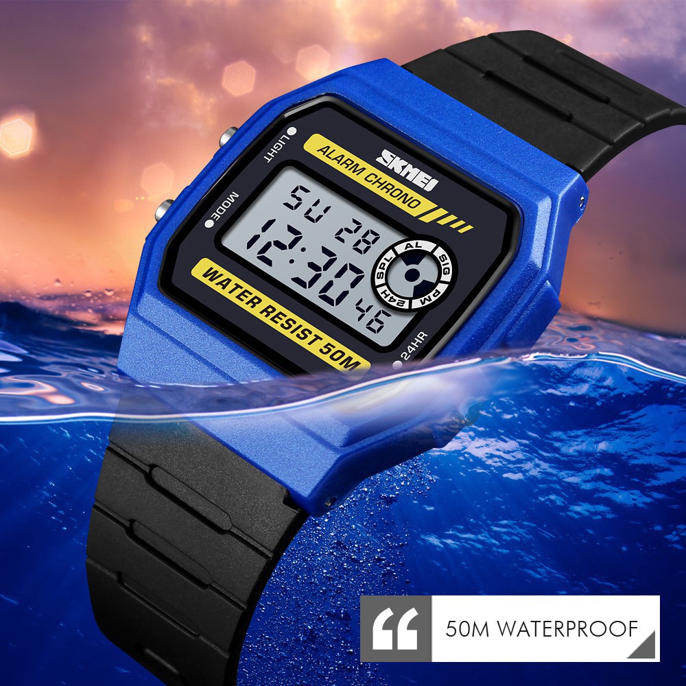 Đồng hồ đeo tay SKMEI 1413 màn hình kỹ thuật số LED chống thấm nước thời trang dành cho cả nam và nữ
