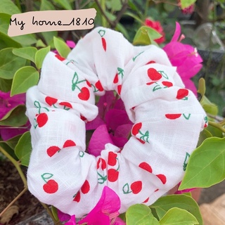 Dây cột tóc Scrunchies quả cherry dễ thương cao cấp