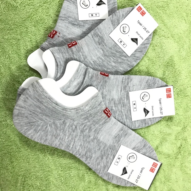 Set 4 đôi tất lười Uniqlo Nam màu đen - xám