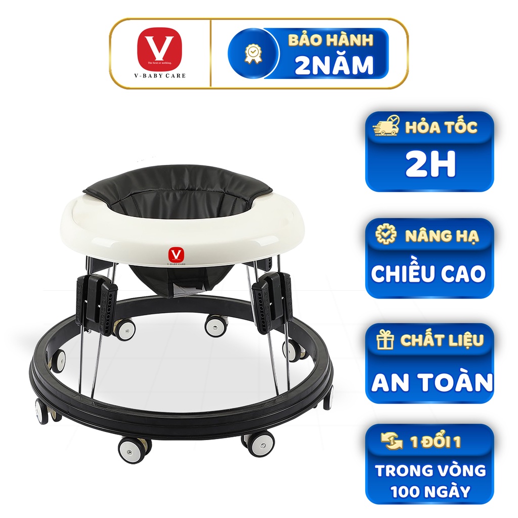 Xe tròn tập đi, xe tập đi cho bé điều chỉnh độ cao V-Baby 616 - Bảo hành 2 năm