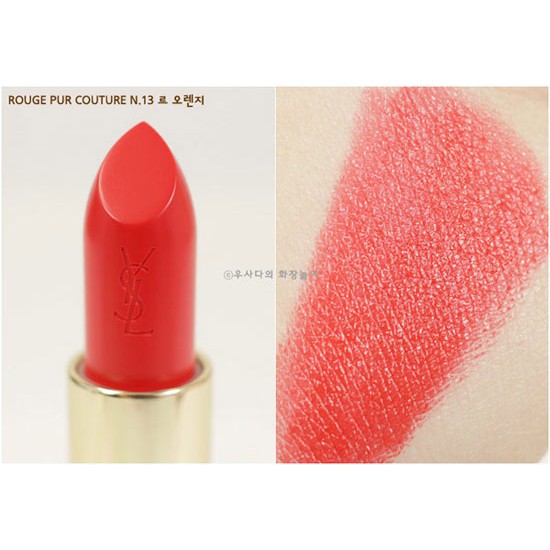 Hàng Pháp - Son thỏi YSL Rouge Pur Couture 13 màu đỏ cam - đủ bill