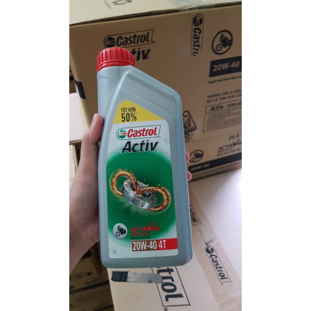 CHAI 1L DẦU NHỚT XE SỐ CASTROL ACTIV 20W40 100ML (1L)