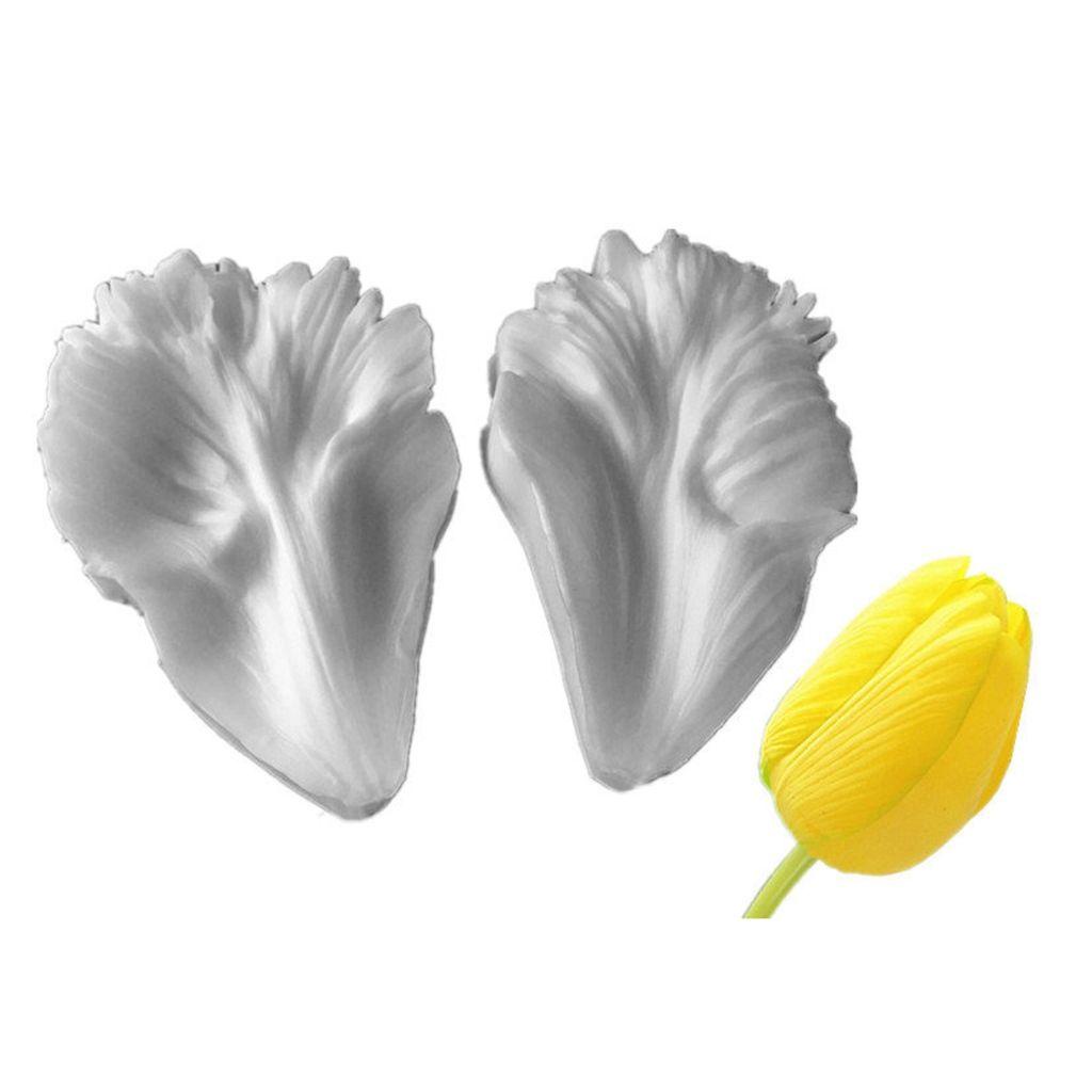 Khuôn Silicone Cấp Thực Phẩm Hình Cánh Hoa Tulip Làm Bánh Kẹo DIY