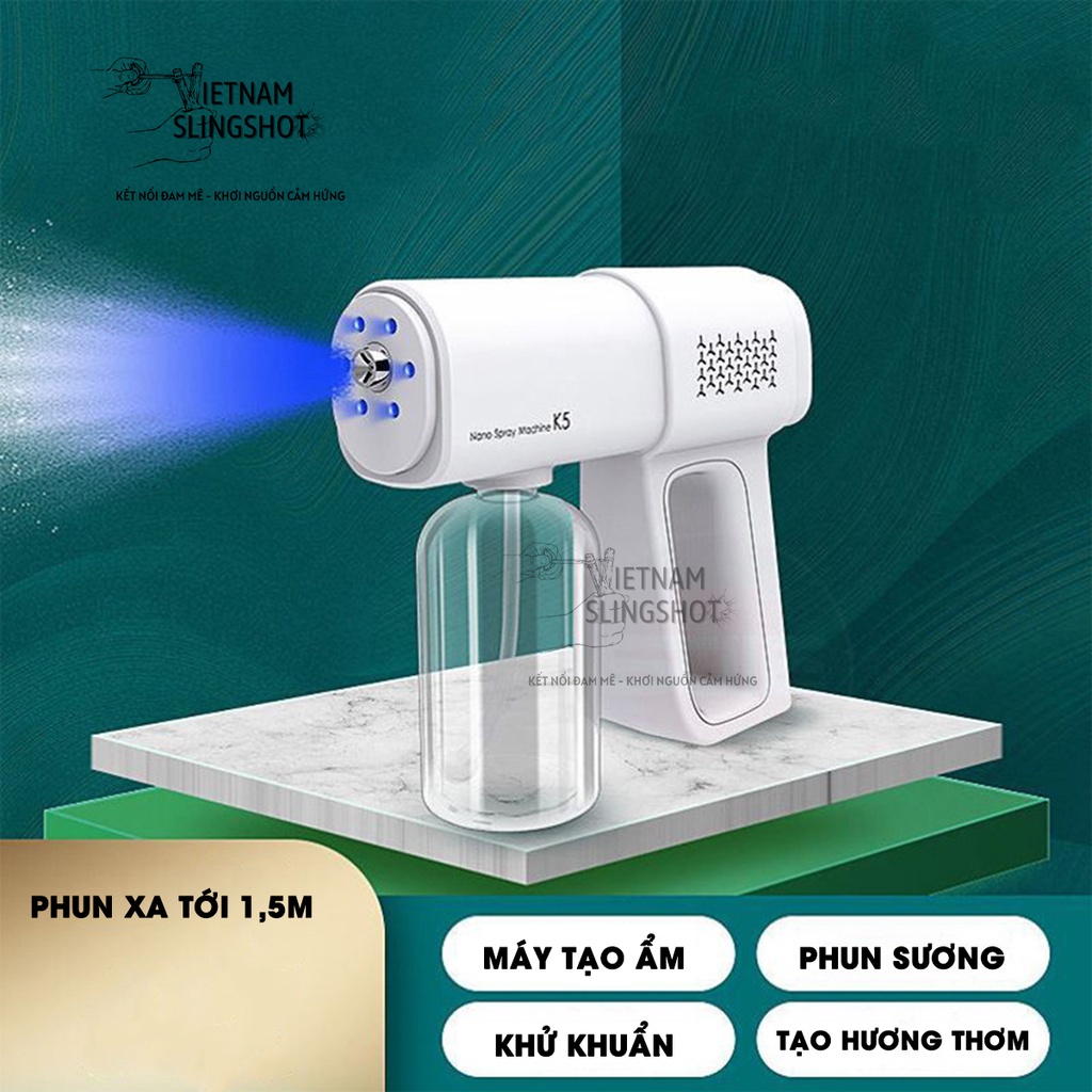 [ CẦN THIẾT ] Máy xịt khuẩn K5 PRO 8 tia, Máy khử khuẩn nano phun cồn diệt khuẩn, tiết kiệm an toàn