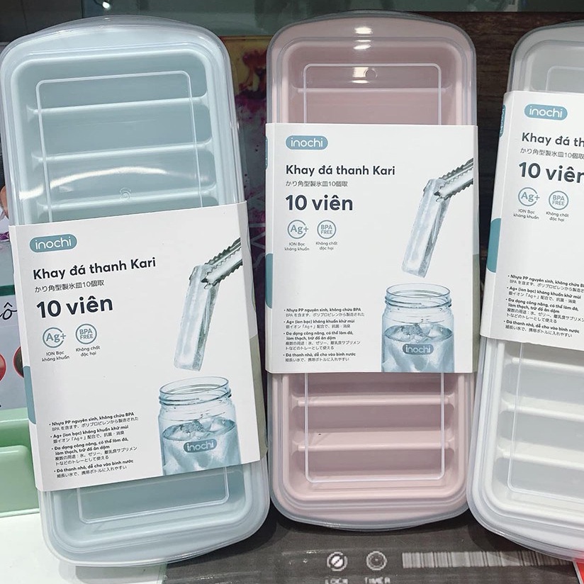 Khay làm đá thanh kari nhật bản 10 viên có nắp đậy