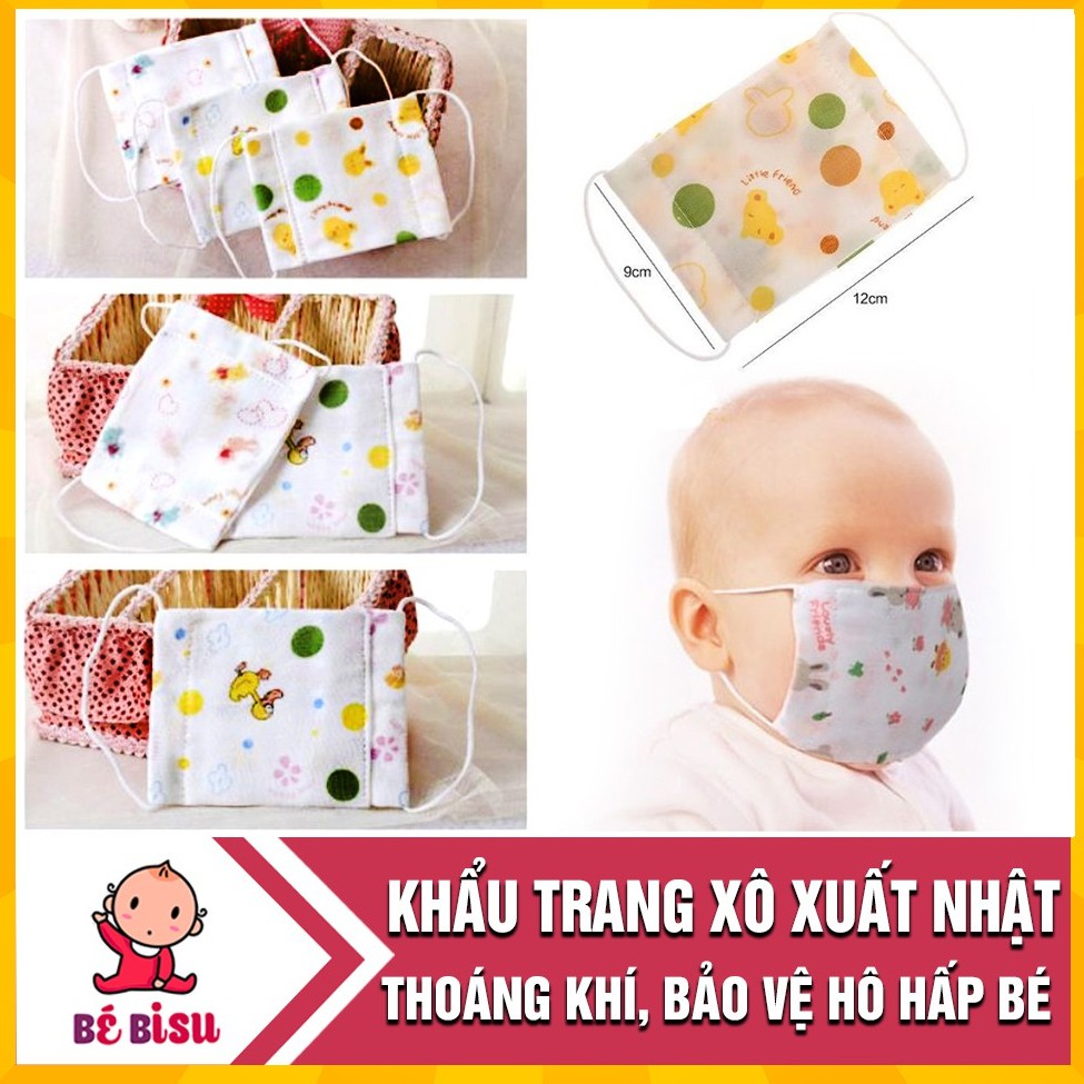 Khẩu trang xô xuất Nhật thoáng khí bảo vệ hô hấp bé