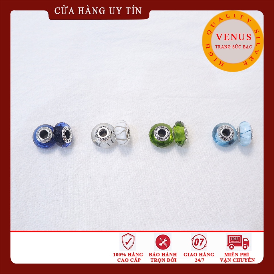 [Charm bạc 925 cao cấp] Charm glass xanh biển đậm- Mã sản phẩm VENUSG12