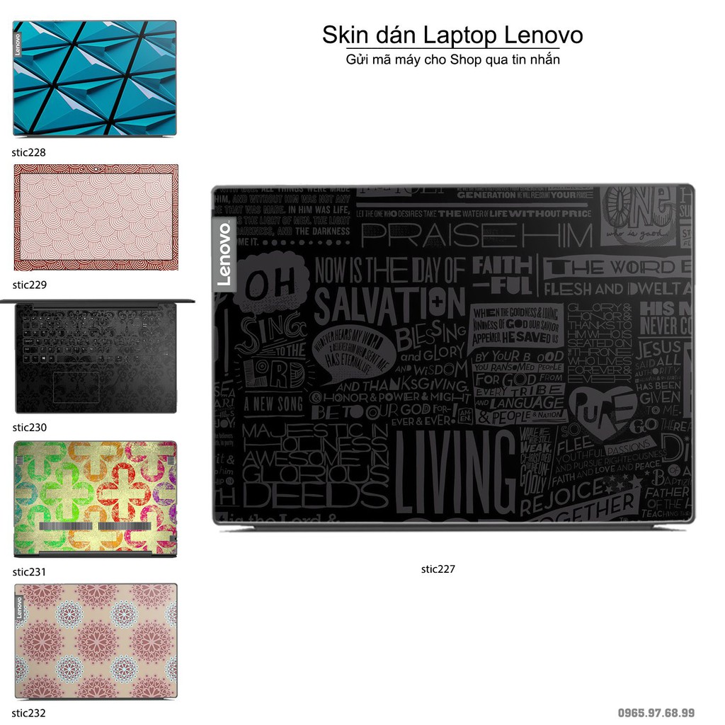 Skin dán Laptop Lenovo in hình Hoa văn sticker nhiều mẫu 37 (inbox mã máy cho Shop)