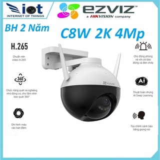 Camera IP Wifi Xoay 360 Độ Ngoài Trời Có Màu Đêm ,Đàm Thoại 2 Chiều Độ Nét Cao 4MP 2K Eziviz C8W,Ezv