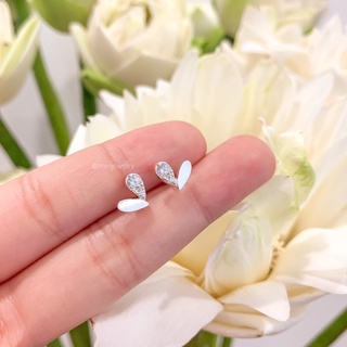 Bông tai trái tim lệch bạc 925