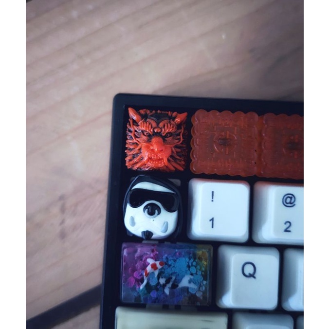 Nút bàn phím resin O-ri-chi màu cam đen trang trí nàn phím cơ gaming