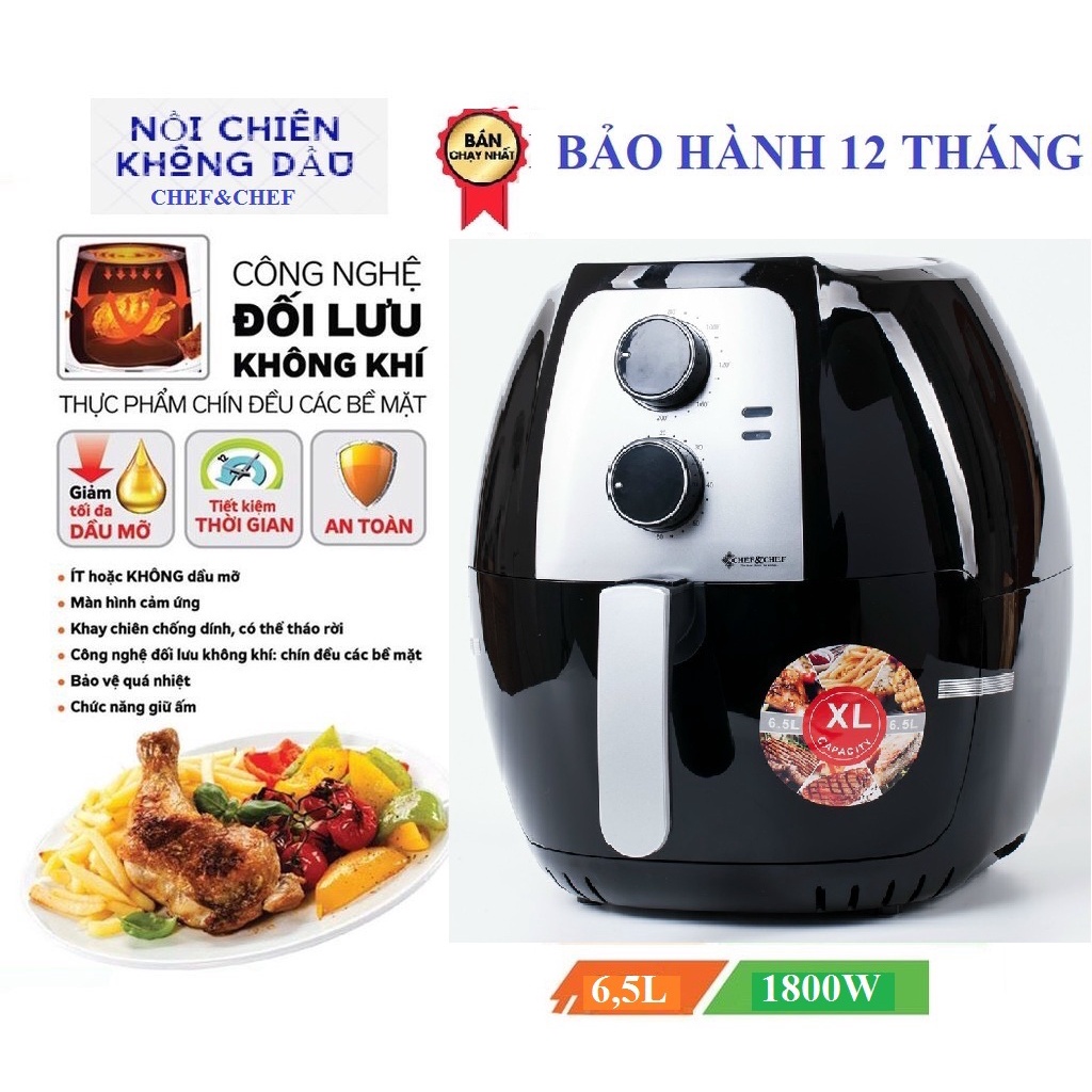 NỒI CHIÊN KHÔNG DẦU CHEF&amp;CHEF YJ-702 DUNG TÍCH 6,5L