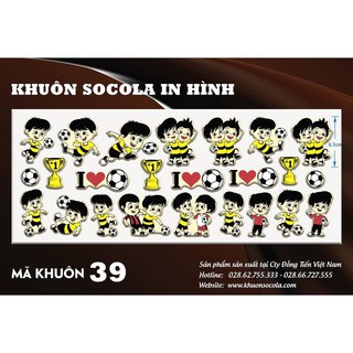 Hộp khuôn socola in hình bóng đá Đồng Tiến Việt Nam