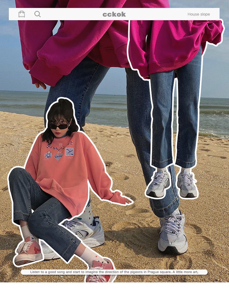Quần jeans ống rộng mùa đông 2021 Tm8l phong cách cổ điển lưng cao dễ phối đồ cho nữ