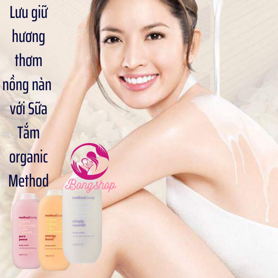 Sữa Tắm organic Method Body Wash / Method men cho cả Nữ và Nam 532ml Chuẩn Hàng Úc 100% từ thiên nhiên