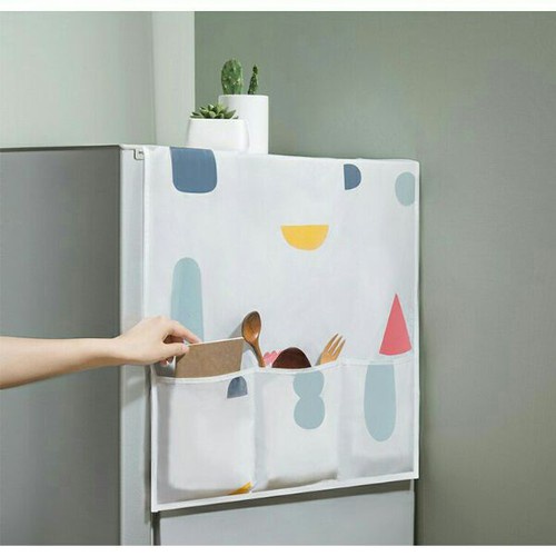 TẤM PHỦ TỦ LẠNH CÓ Ô ĐỂ ĐỒ TIỆN ÍCH