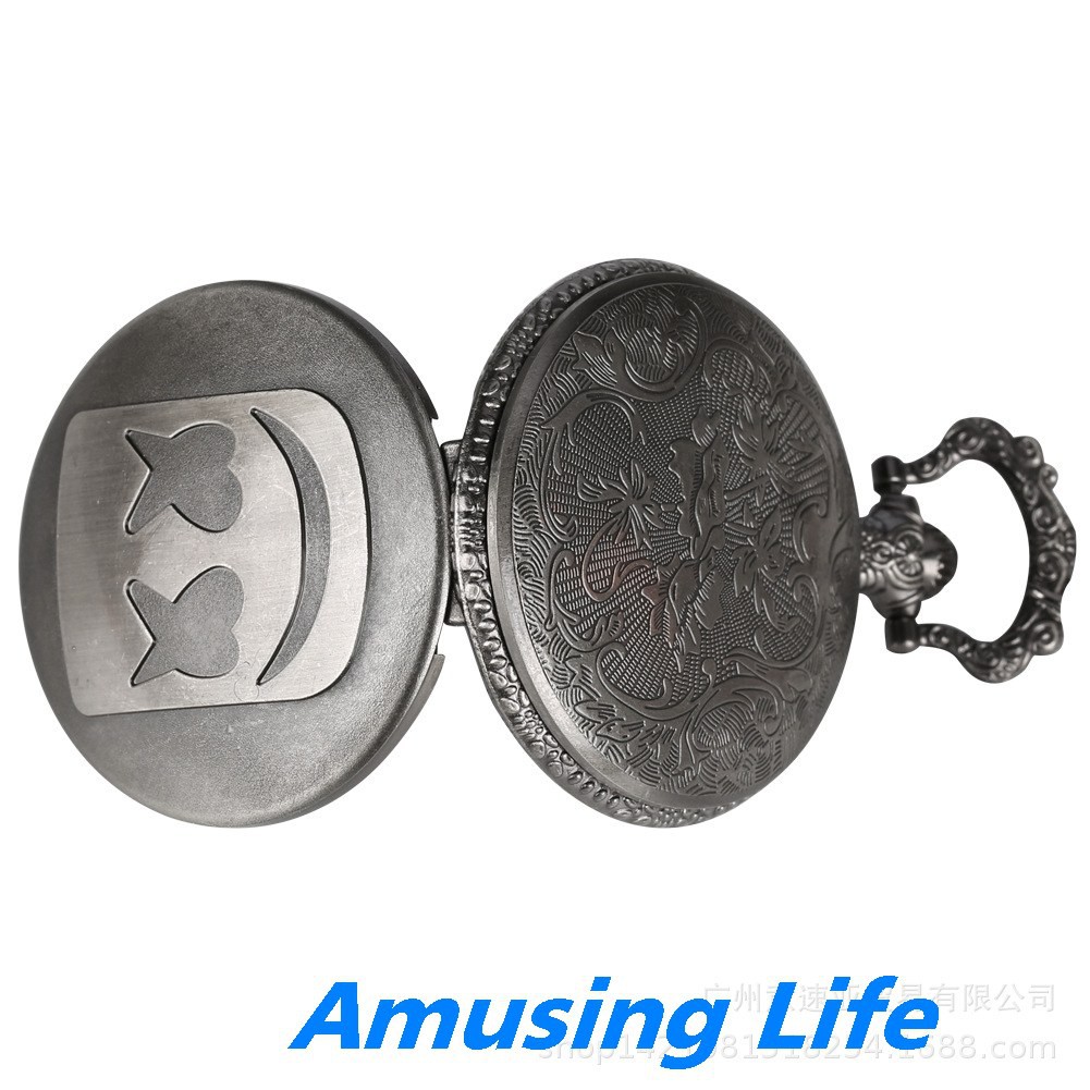 Quartz Pocket Watch Retro Mới Lớn Đồng Hồ Bỏ Túi Marshmallow Mặt Nạ Họa Tiết Đồng Nhiều Màu Cung Cấp Thương Mại Nước Ngo