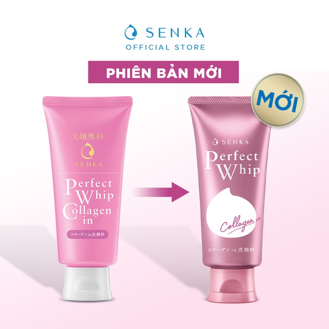 Sữa rửa mặt tạo bọt bổ sung Collagen Senka Perfect Whip Collagen In 120g