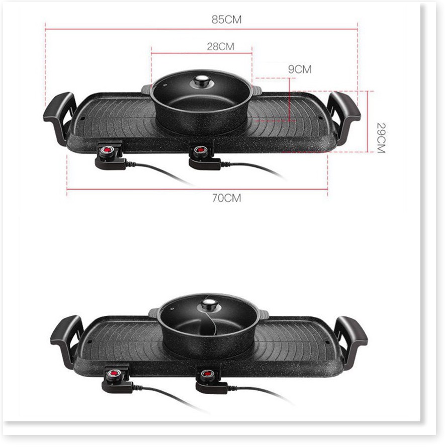 🔖[HnL] Bếp lẩu nướng điện Thái Lan nhập khẩu 2 trong 1.(Nồi lẩu có thể tháo rời)