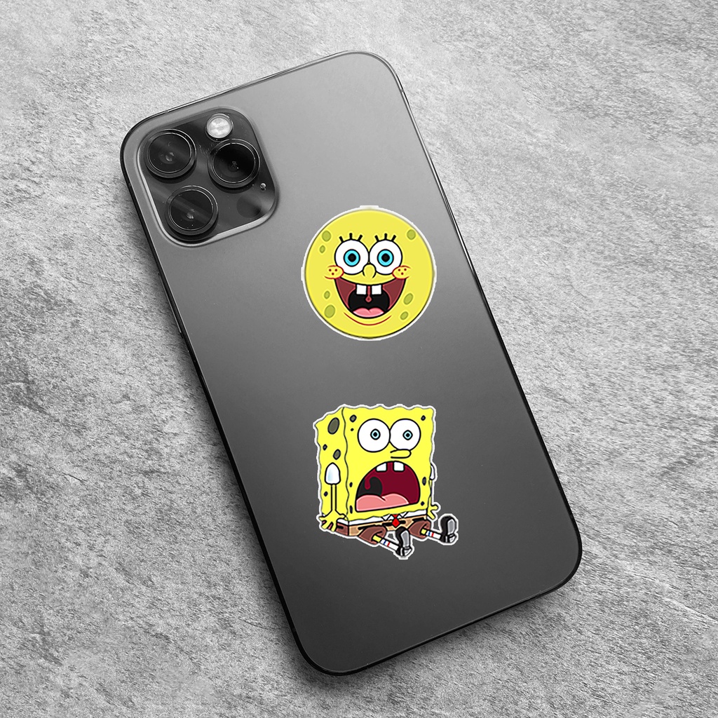Sticker Bọt Biển SPONGEBOB Dán Mũ Bảo Hiểm Chống Nước  - Nhãn Dán Decal Cắt Sẵn Từng Hình