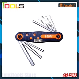 Bộ lục giác gập 8 chi tiết asaki ak-7980