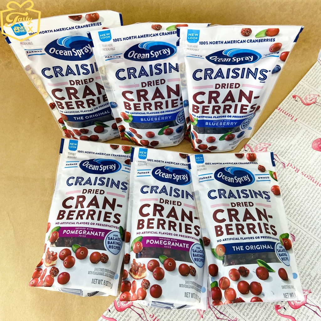 Cranberries Sấy Khô Ocean Spray Craisins 170g (bịch)