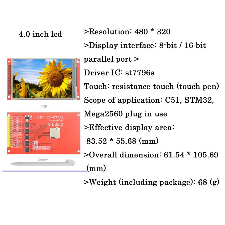 3.2/3.5/4.0 inch TFT LCD screen module Ultra HD 320X480 for Arduino MEGA 2560 R3 Board