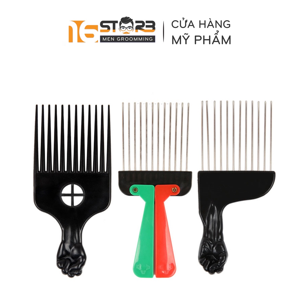 Lược Xỉa Tạo Phồng & Chải Pomade Cao Cấp Afro Pick - Dụng Cụ Uốn Tóc Premlock
