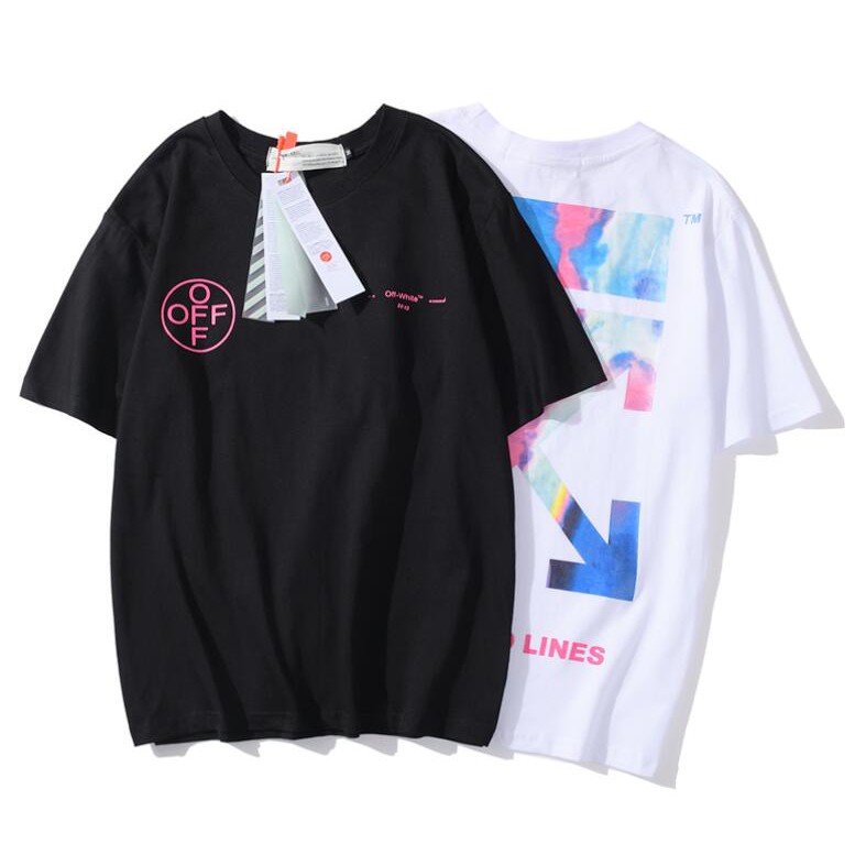 Áo thun off-white tay ngắn chất cotton in chữ thời trang