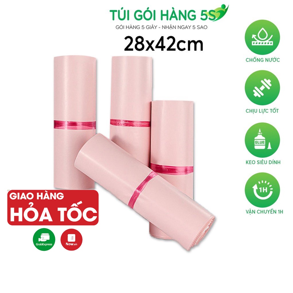 Túi Gói Hàng, Túi Đóng Hàng Niêm Phong Keo Tự Dính 5S Kích Thước 28x42cm Cuộn 100 Túi