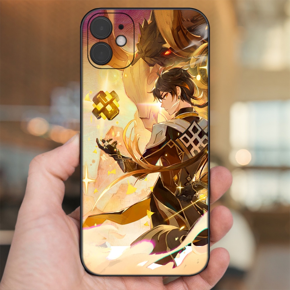 Ốp lưng iPhone 11 dẻo đen cạnh vuông in hình Zhongli Genshin Impact
