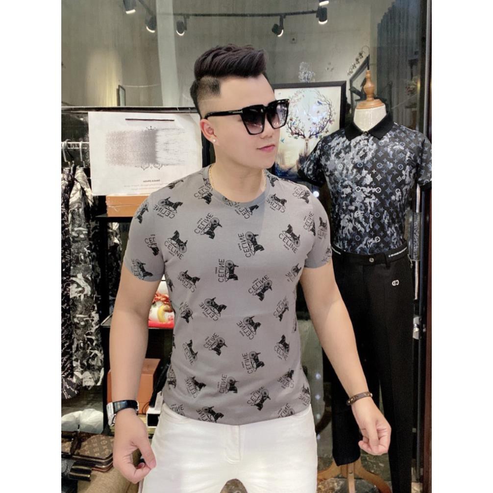 Áo phông nam vân ngựa chìm, Áo thun nam không cổ có vân Cotton mã T2660 | BigBuy360 - bigbuy360.vn