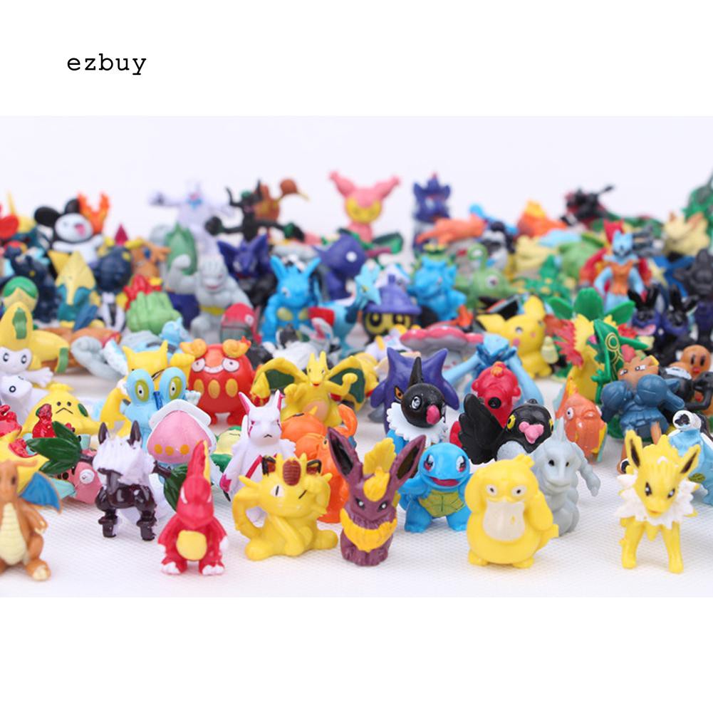 Set 144 mô hình Pokemon mini chất liệu PVC dùng làm đồ chơi thú vị cho bé