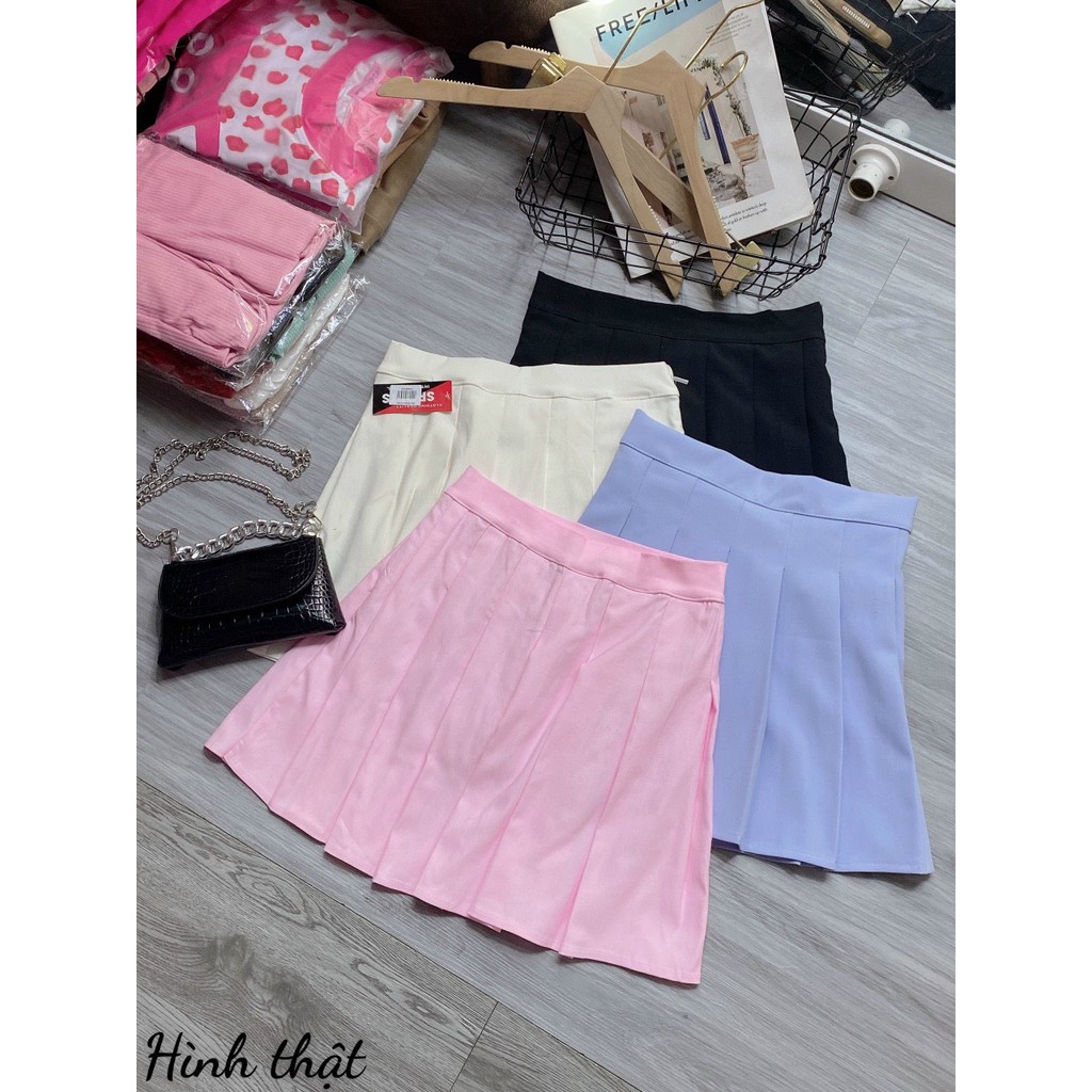 CHÂN VÁY TENNIS TRƠN ĐỦ MÀU CÓ MAY KÈM QUẦN BÊN TRONG,LY STORE