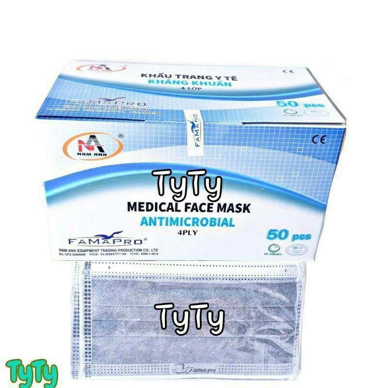 1Hộp 50Cái Khẩu Trang Y Tế  Cao Cấp Nam Anh 4 Lớp