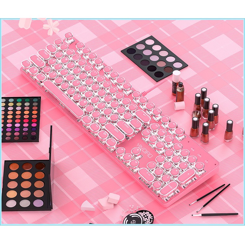 Bàn phím cơ YINDIAO Màu hồng nữ tính cute cực đẹp