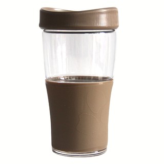 Cốc thủy tinh Transportable 500ml (màu nâu/ xanh lá cây/ xanh nước biển/ hồng) - J9991
