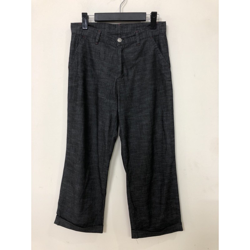 size 30 31 quần vải ống xuông nam nữ kiểu vân xước màu xám đen 2hand rất mới mát chất đẹp