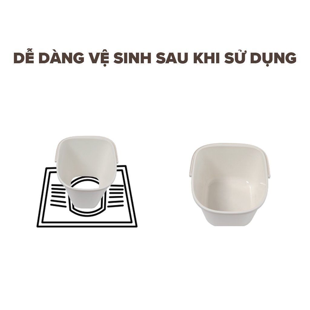 Bô vệ sinh người già Babyhop làm từ nhựa nguyên sinh chịu lực 960KG dễ dàng vệ sinh 2 chế độ chân TẶNG KÈM CỌ BÔ