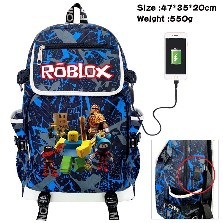 Ba Lô In Hình Roblox Có Cổng Sạc usb Tiện Dụng