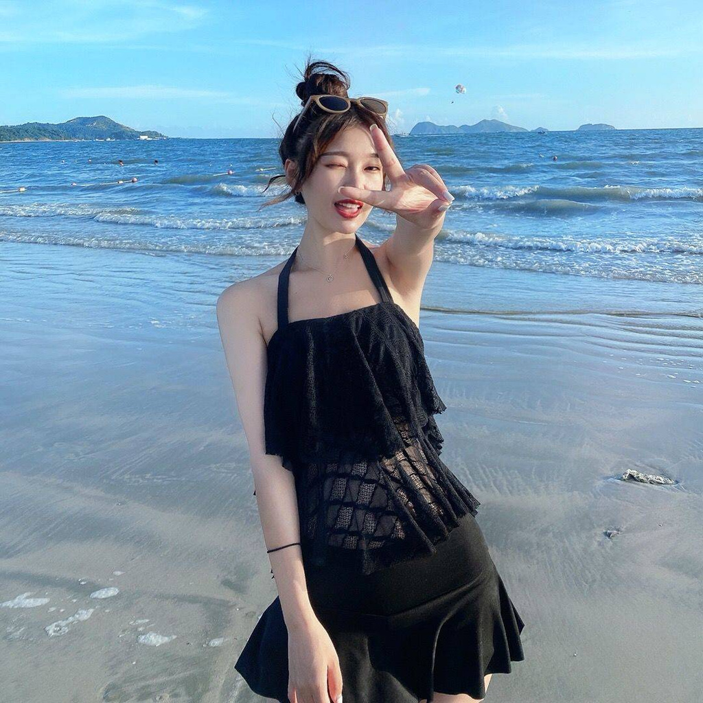 Swimwear two-piece Korean style lace coordination for women | BigBuy360 - bigbuy360.vn