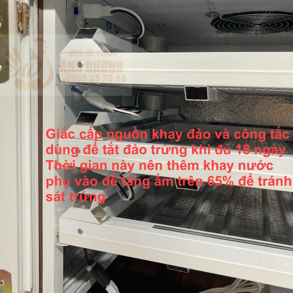 Máy Ấp Trứng Nam An F100 - 108 quả - Tặng máy phun sương tự động hút nước bên ngoài